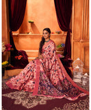 Varanga Pink Cotton Handloom Digital Saree With Zari Border