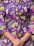 Varanga Women Purple Floral Printe Co-Ord Set
