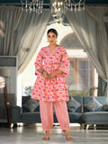 Varanga Women Pink Cotton Floral Printed Co-Ords