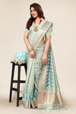 Ethnic Motifs Zari Woven Design Banarasi Saree