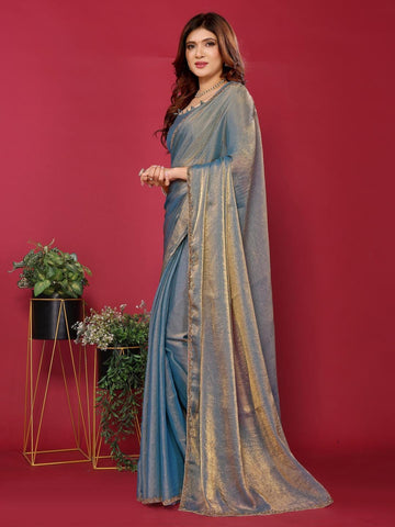 Ethnic Motifs Zari Woven Design Banarasi Saree