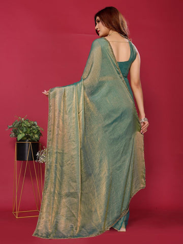 Ethnic Motifs Zari Woven Design Banarasi Saree
