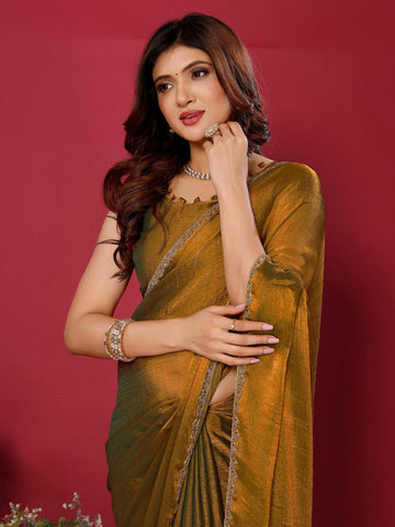 Ethnic Motifs Zari Woven Design Banarasi Saree