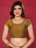 Ethnic Motifs Zari Woven Design Banarasi Saree