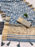 Ethnic Motifs Zari Woven Design Banarasi Saree