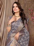Ethnic Motifs Zari Woven Design Banarasi Saree