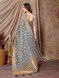 Ethnic Motifs Zari Woven Design Banarasi Saree