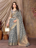 Ethnic Motifs Zari Woven Design Banarasi Saree