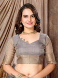Ethnic Motifs Zari Woven Design Banarasi Saree