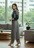 Varanga Women Printed Regular Chanderi Silk Kurta with Trousers