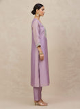 varanga Women Shimmer Kurta Set With Elegant Zari Embroidery, Paired With A Sequin-Detailed Net Dupatta.