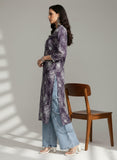 V Neck Kurta With Lace Detailing And Big Floral Print