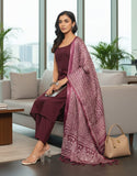 Varanga Violet Regular Round neck Kurta With Trousers & Dupatta