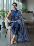 Varanga Women Blue Solid Kurta Set Paired With Printed Dupatta