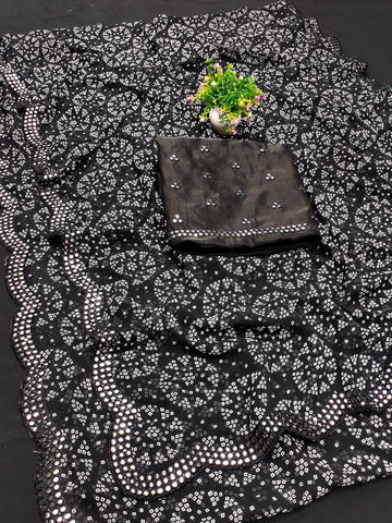 Ethnic Motifs Zari Woven Design Banarasi Saree