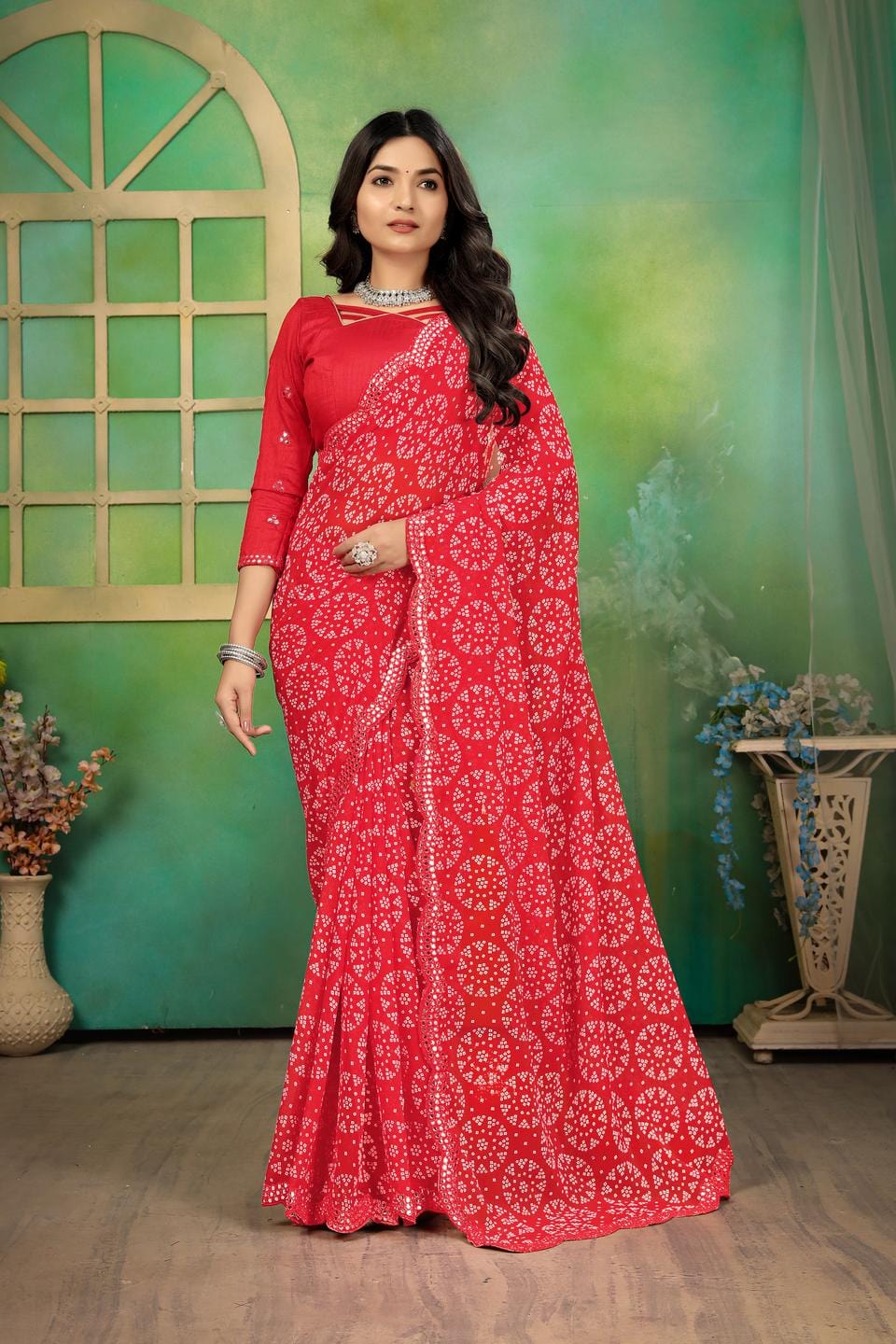 Ethnic Motifs Zari Woven Design Banarasi Saree