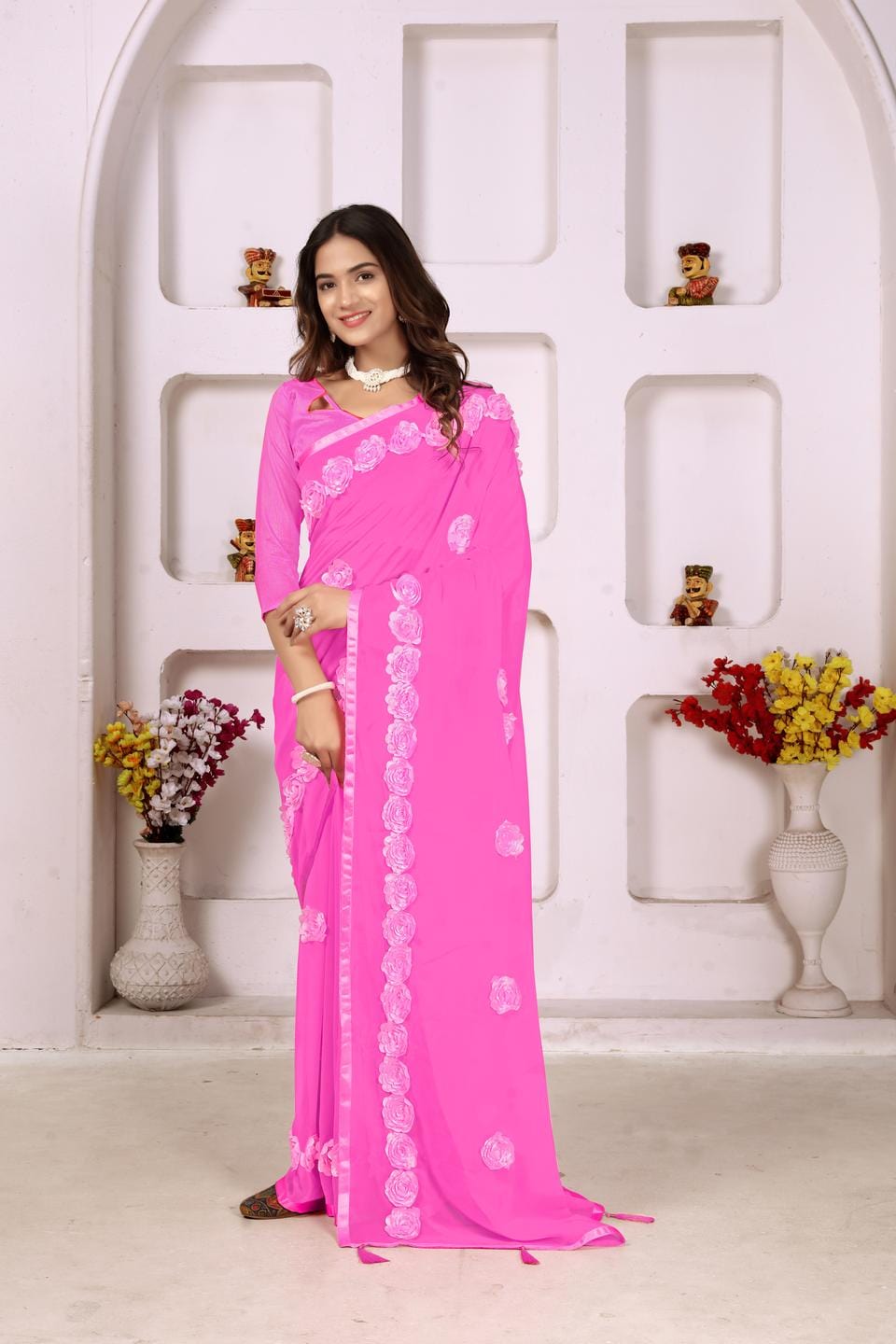 Ethnic Motifs Zari Woven Design Banarasi Saree