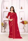 Ethnic Motifs Zari Woven Design Banarasi Saree