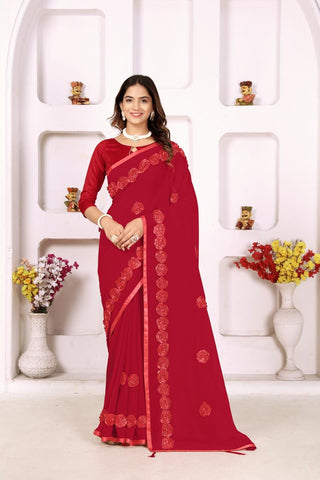 Ethnic Motifs Zari Woven Design Banarasi Saree