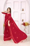 Ethnic Motifs Zari Woven Design Banarasi Saree