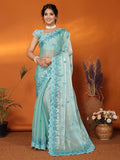 Ethnic Motifs Zari Woven Design Banarasi Saree