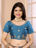 Ethnic Motifs Zari Woven Design Banarasi Saree