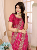 Ethnic Motifs Zari Woven Design Banarasi Saree
