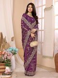 Ethnic Motifs Zari Woven Design Banarasi Saree