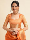 Ethnic Motifs Zari Woven Design Banarasi Saree