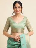 Ethnic Motifs Zari Woven Design Banarasi Saree