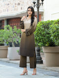 Varanga Women Ombre Olive A-Line Kurta Set