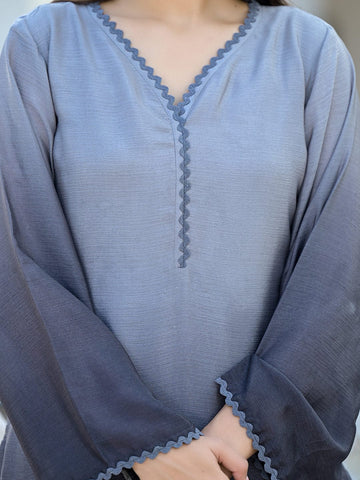Varanga Women Ombre Grey A-Line Kurta Set