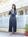 Varanga Women Ombre Grey  A-Line Kurta Set