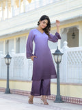 Varanga Women Ombre Purple A-Line Kurta Set