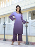 Varanga Women Ombre Purple A-Line Kurta Set