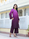 Varanga Women Ombre Magenta A-Line Kurta Set