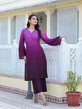 Varanga Women Ombre Magenta A-Line Kurta Set