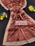 Ethnic Motifs Zari Woven Design Banarasi Saree