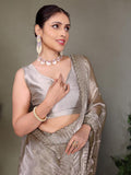 Ethnic Motifs Zari Woven Design Banarasi Saree