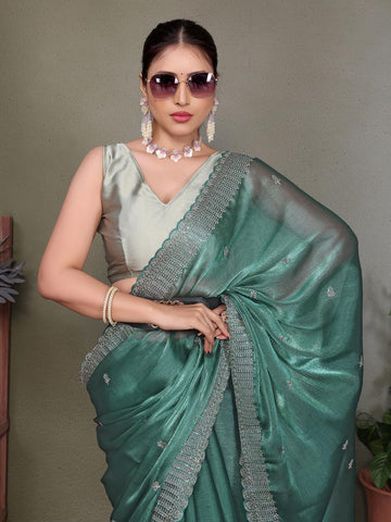 Ethnic Motifs Zari Woven Design Banarasi Saree