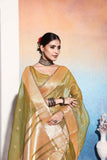Ethnic Motifs Zari Woven Design Banarasi Saree