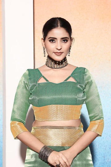 Ethnic Motifs Zari Woven Design Banarasi Saree