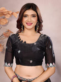 Ethnic Motifs Zari Woven Design Banarasi Saree