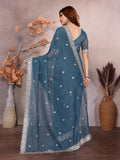 Ethnic Motifs Zari Woven Design Banarasi Saree