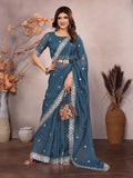 Ethnic Motifs Zari Woven Design Banarasi Saree