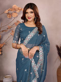 Ethnic Motifs Zari Woven Design Banarasi Saree