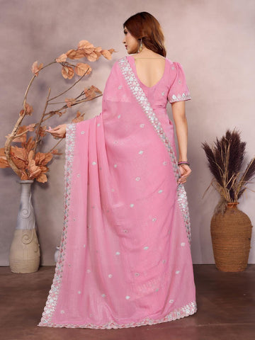 Ethnic Motifs Zari Woven Design Banarasi Saree