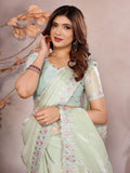 Ethnic Motifs Zari Woven Design Banarasi Saree