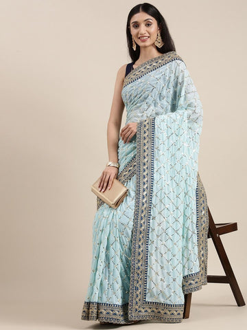 Ethnic Motifs Zari Woven Design Banarasi Saree