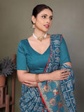 Ethnic Motifs Zari Woven Design Banarasi Saree